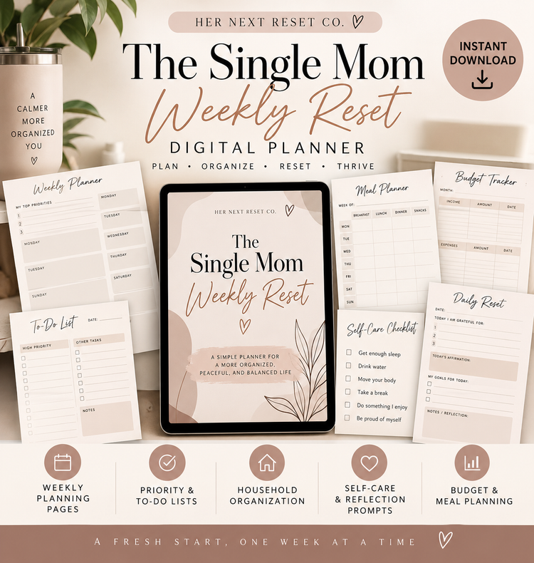 The single Mom Weekly Reset | Digital Planner